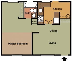 1 Bed / 1 Bath / 700 sq ft / Availability: Not Available / Security Deposit: $400 / Rent: $655